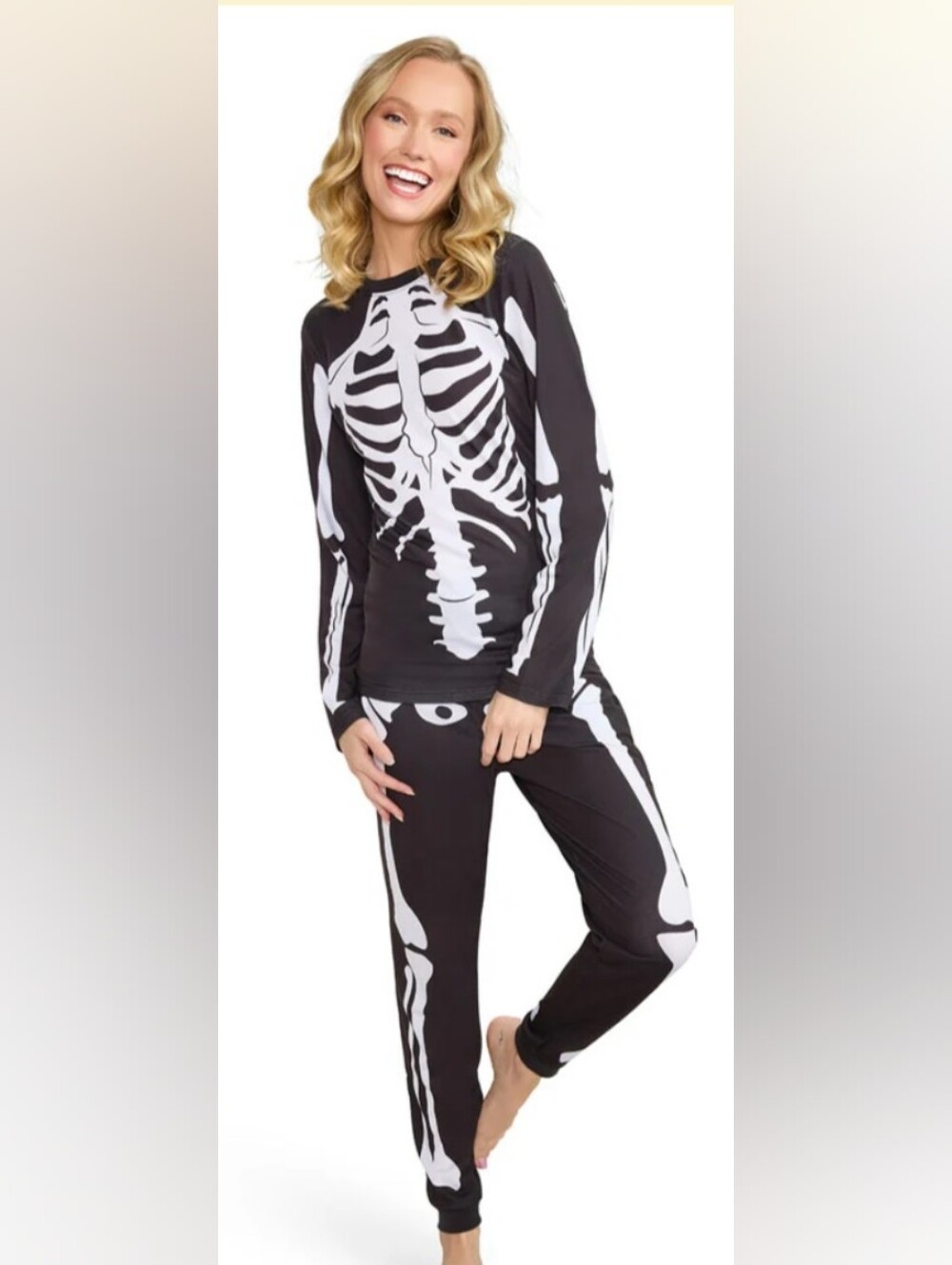 Tipsy Elves Women's Skeleton Crew Neck Pajamas Sz X-Small (0-2) NWT